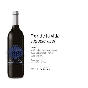 Flor de la vida etiqueta azul
